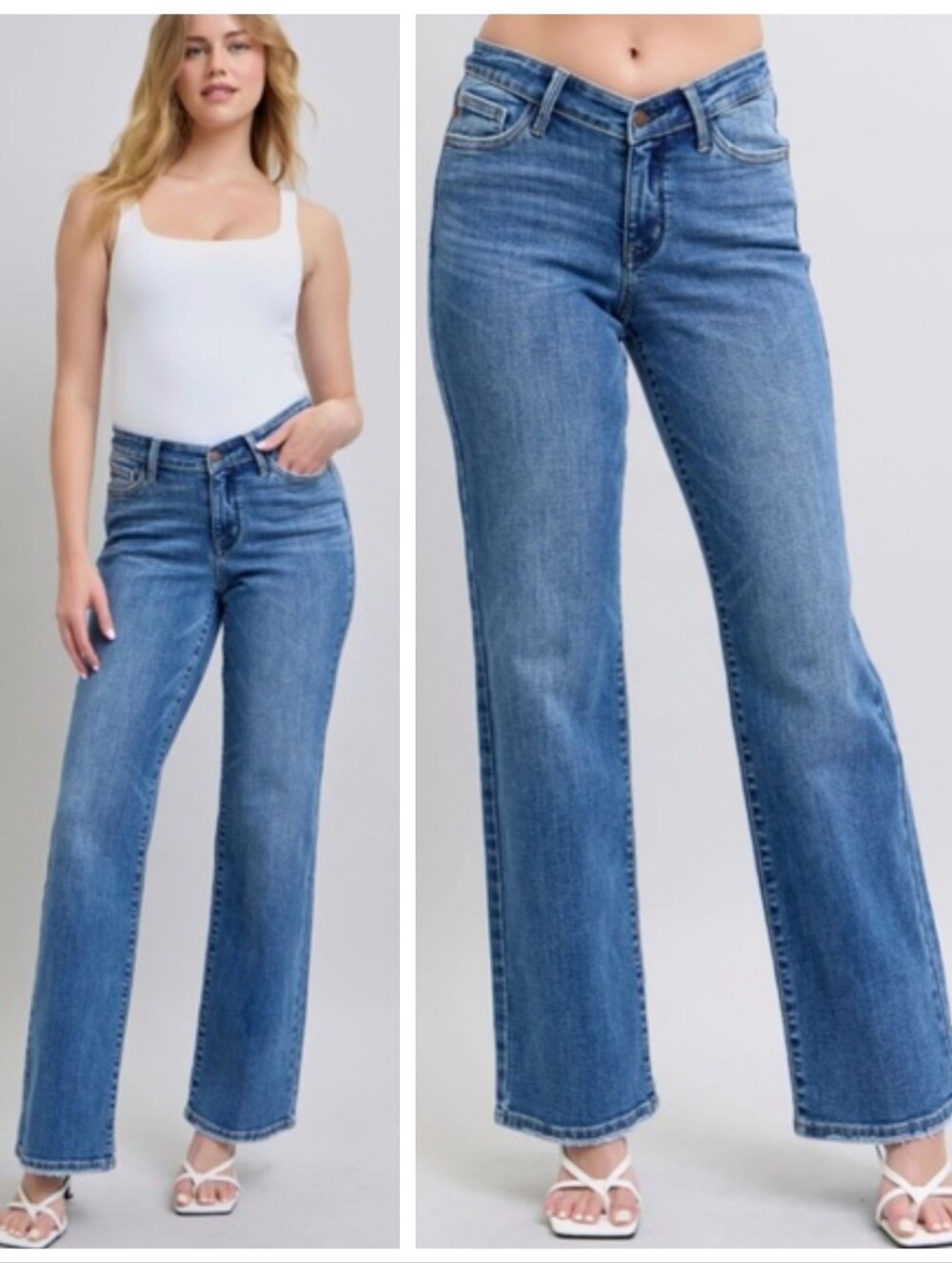 Judy Blue High Waist V-Front Vintage Wash 90's Straight Fit Jeans Women's 13